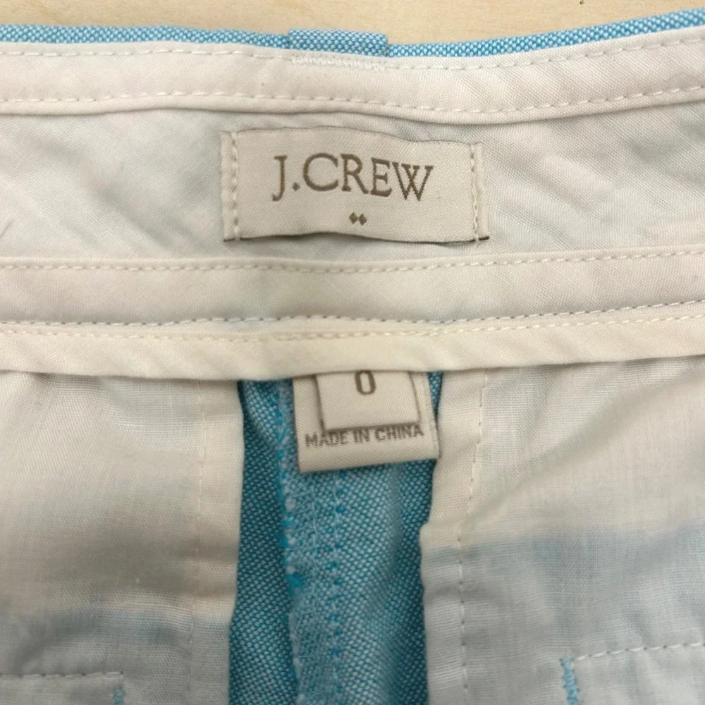 J.Crew Light Blue Chino Shorts Oxford Cotton Preppy Casual Size 0